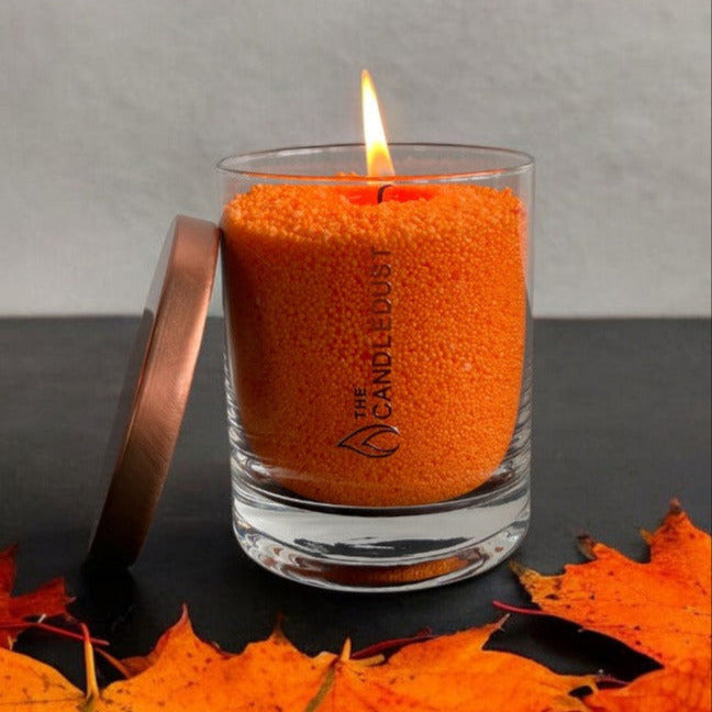 Unscented Powder Candle in Glass - Orange 160g
